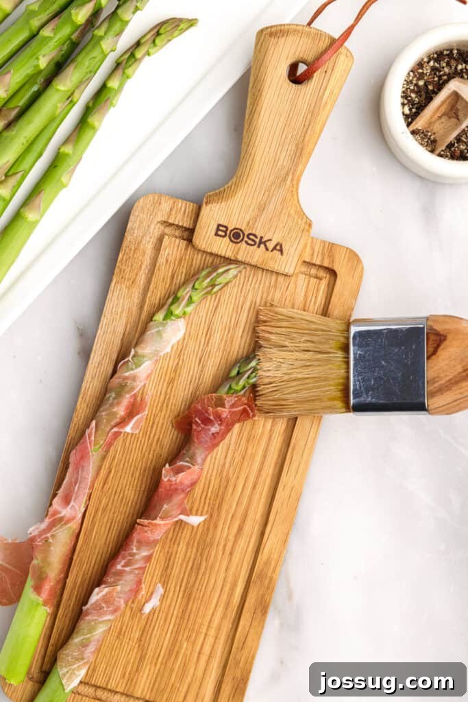 Brush the tips with olive oil. 