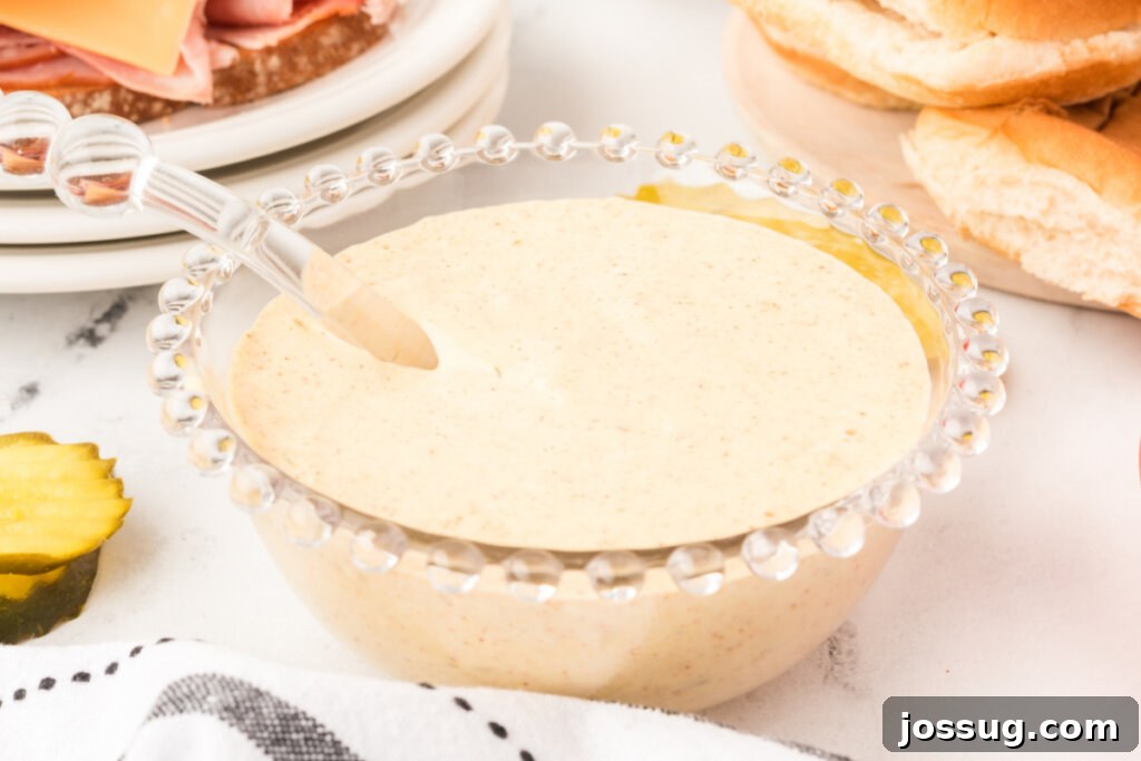 homemade big mac sauce in glass bowl