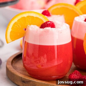 Whimsical Sherbet Swirl 7 sherbet party punch in a clear glass