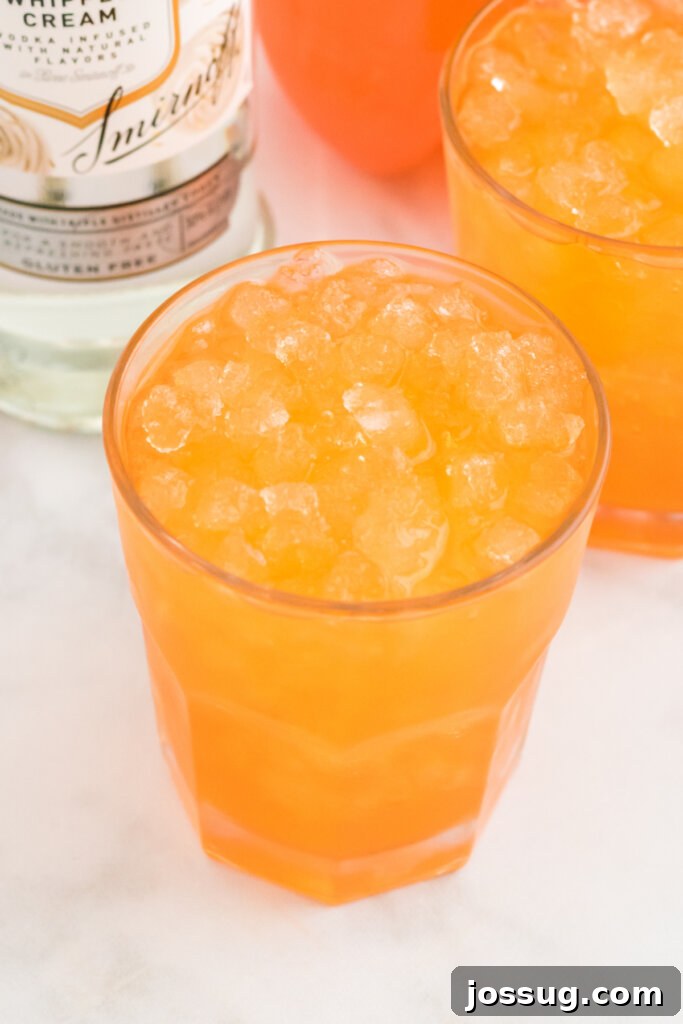 ungarnished orange creamsicle cocktail