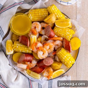 a finished plate with Low Country Boil