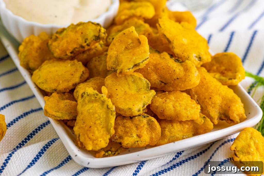 fried pickles on serving platter