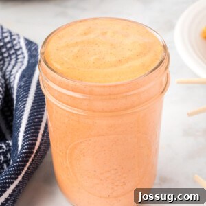 homemade Yum Yum Sauce in glass jar