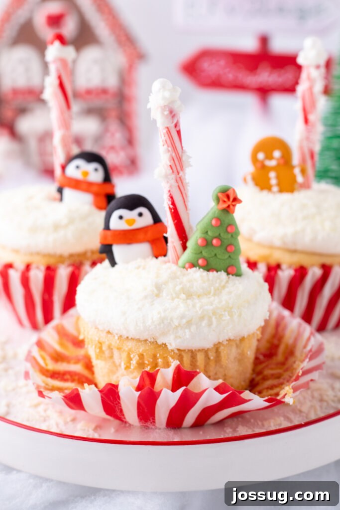 north pole cupcakes ready to serve