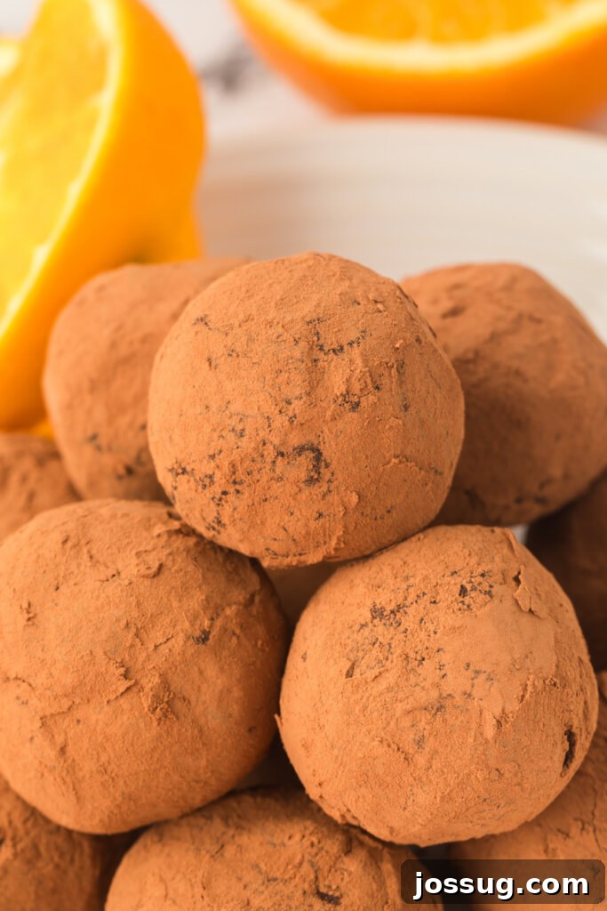Cocoa powder dusted chocolate truffles on a cooling rack, looking rich and inviting