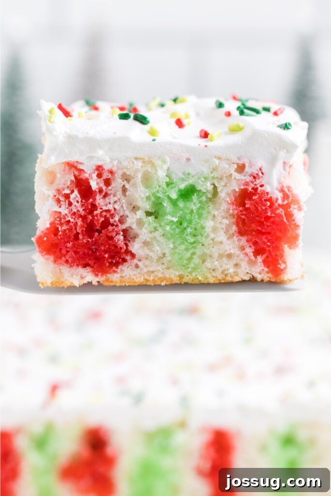 Festive Surprise Poke Cake 12 christmas poke cake ready to eat