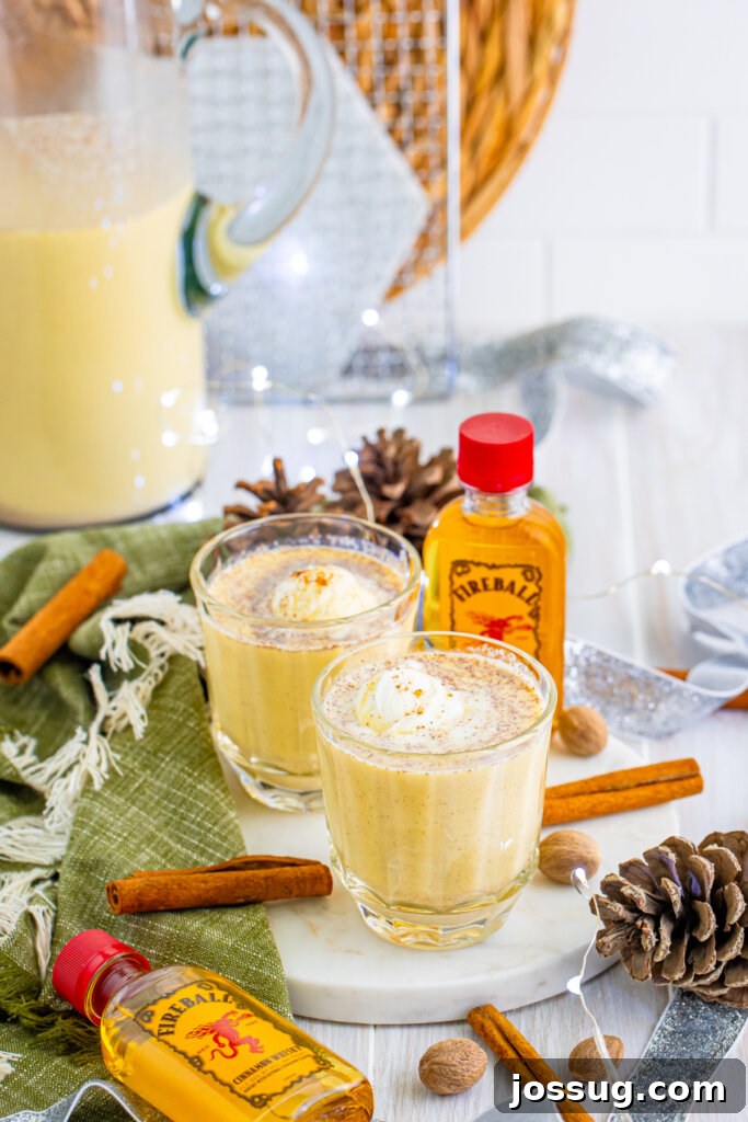 Holiday Eggnog Cheer 3 festive table setting with eggnog punch