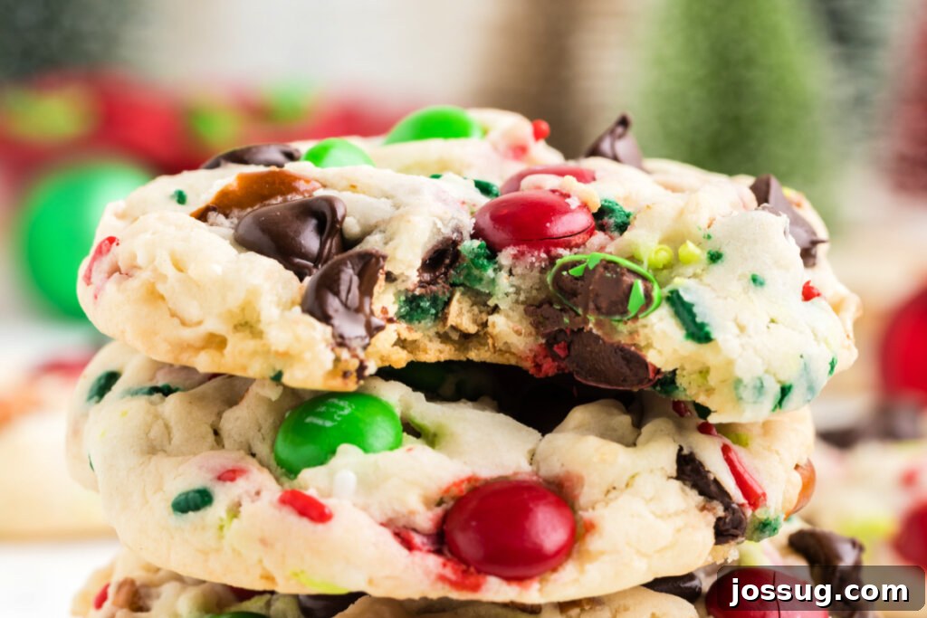 Festive Cookie Stacks 6 Close-up of Loaded Christmas Cookies