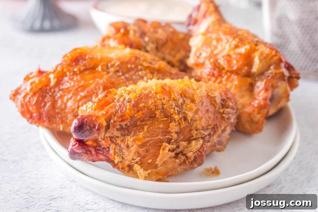 A vibrant plate of perfectly grilled crispy chicken wings, garnished with fresh parsley, ready to be enjoyed.