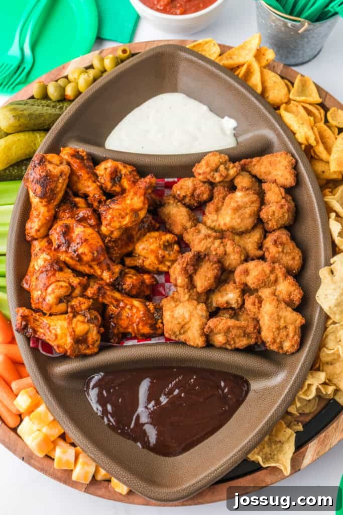 closeup of game day snacks in football charcuterie board