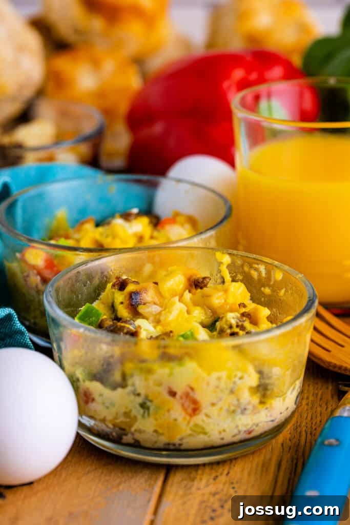 The Instant Egg Dupe 3 two bowls of homemade just crack an egg ready to eat, served in small glass containers