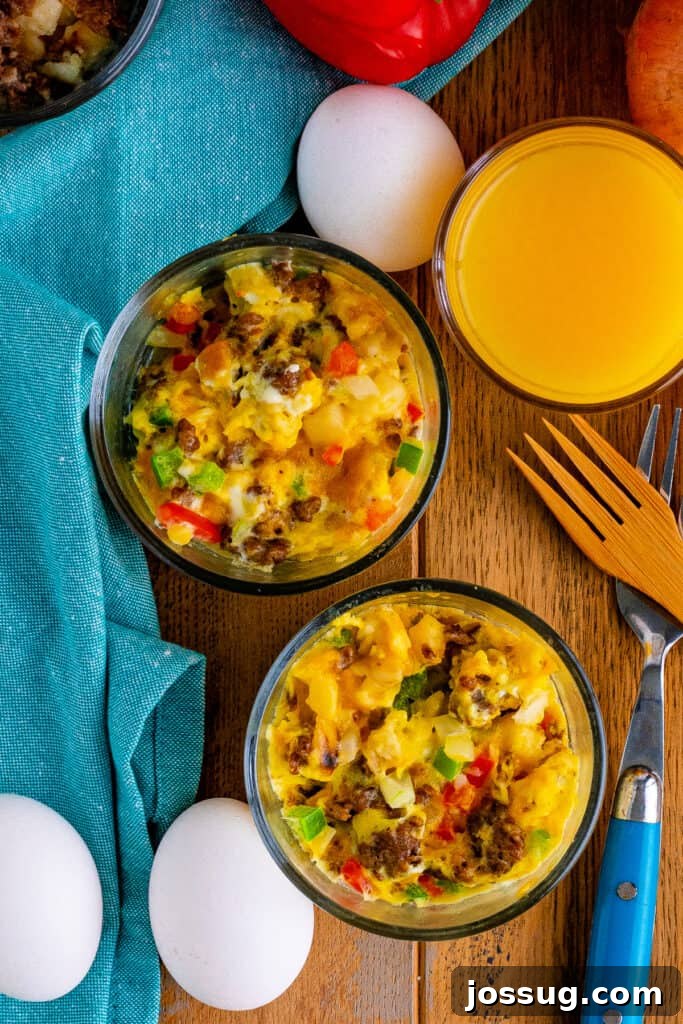 The Instant Egg Dupe 5 looking down on two bowls of cooked homemade just crack an egg, ready to be served