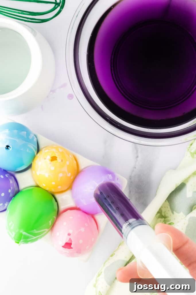 Hoppy Hour Jellies 11 Carefully fill to the top. A standard, small size plastic egg holds approximately 60 millilitres or 2 ounces.