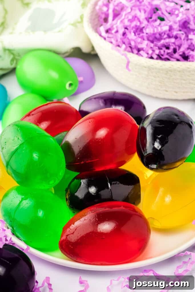 Hoppy Hour Jellies 13 assorted easter egg jello shots on platter
