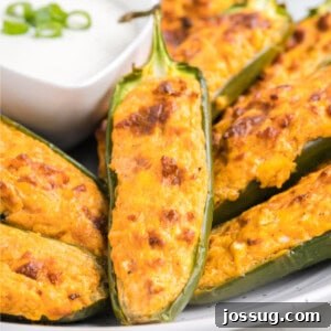 closeup of an air fryer buffalo chicken jalapeno popper