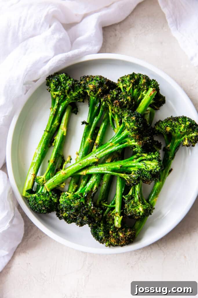 Crispy Air-Fried Broccolini 9 Serve immediately.