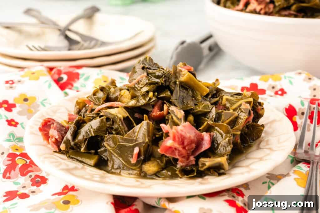 Soulful Southern Greens 12 portion of collard greens on small plate