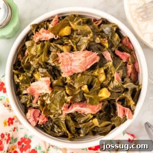cooked collard greens in a bowl