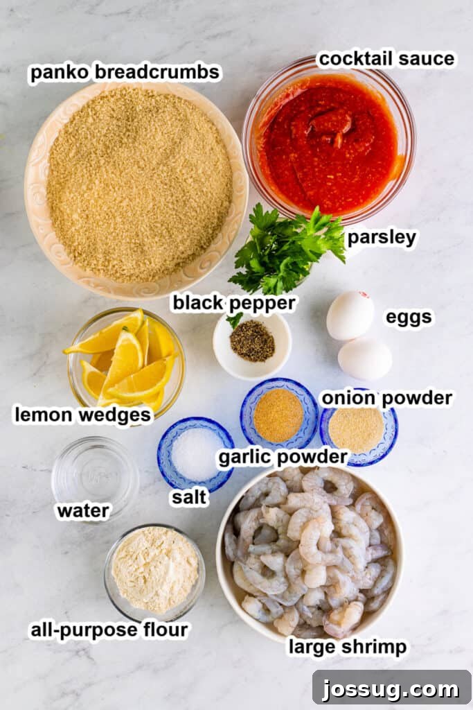 ingredients to make panko fried shrimp