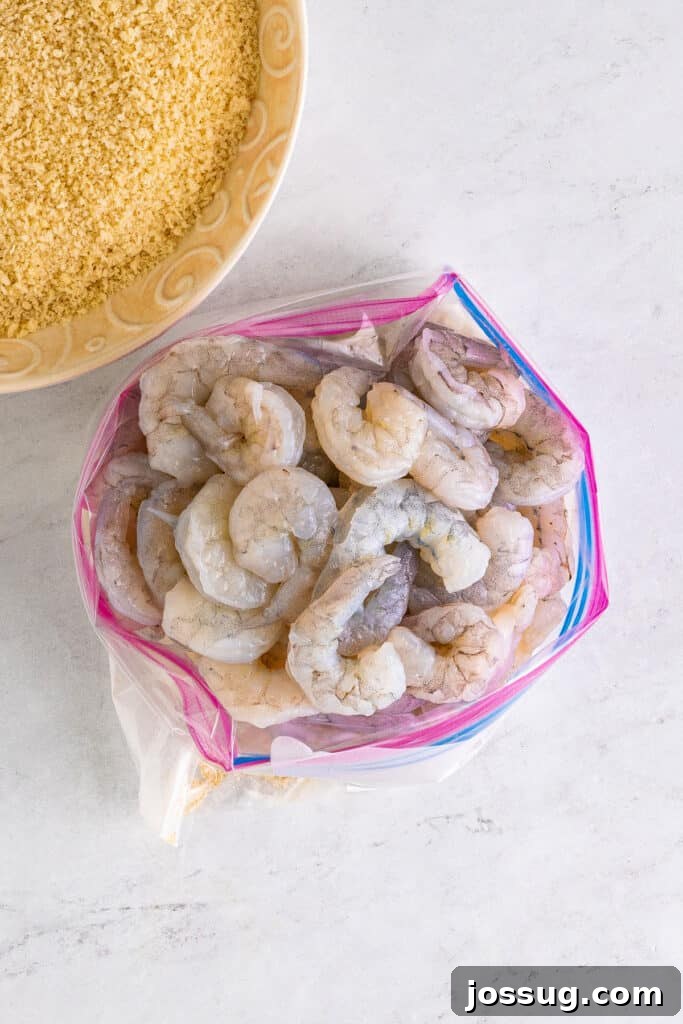 Add shrimp to the bag ...