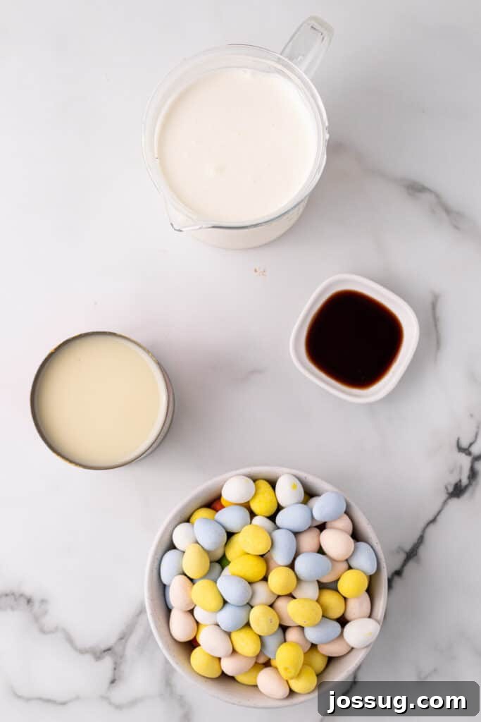 ingredients to make easter ice cream