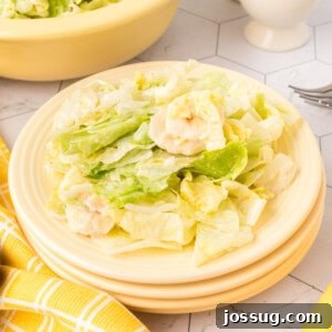 closeup of old fashioned banana lettuce salad on plate