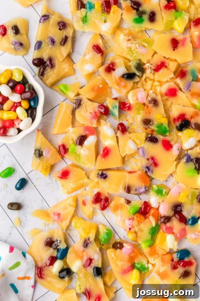 the jelly bean brittle after being broken into pieces