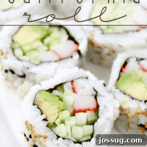 California Rolls on a white plate.