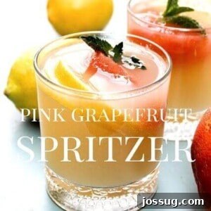 Pink Grapefruit Spritzer in a glass.