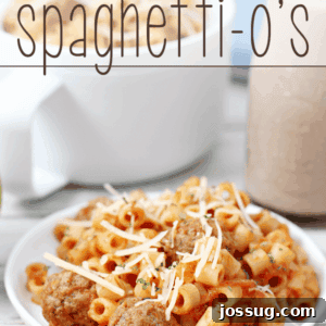 Homemade Spaghetti-O's on a white plate.