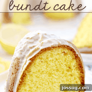 Lemon Lover's Bundt Cake slice on a white plate.