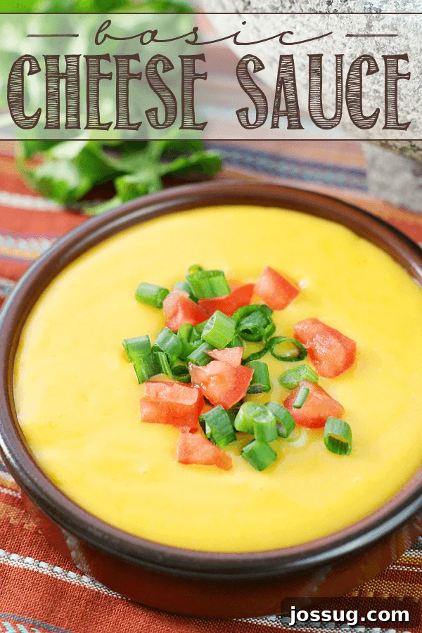 Creamy Cheese Sauce 2 Basic Cheese Sauce in a brown bowl with fresh vegetables.