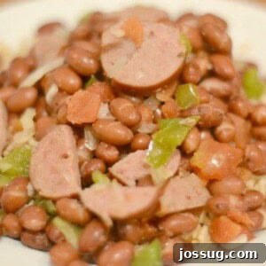 Skinny Slow Cooker Red Beans and Rice on a plate.