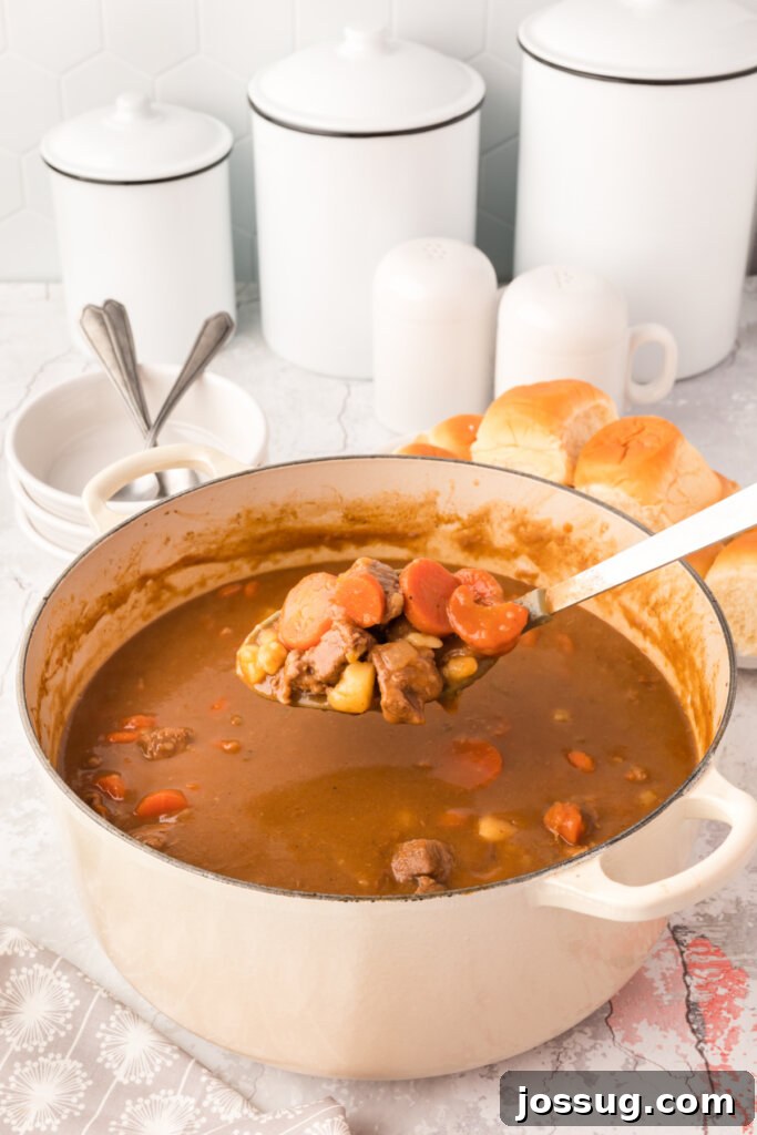The Ultimate Beef Stew 3 Beef stew in a pot