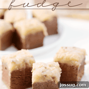 German Chocolate Fudge pieces on wax paper.