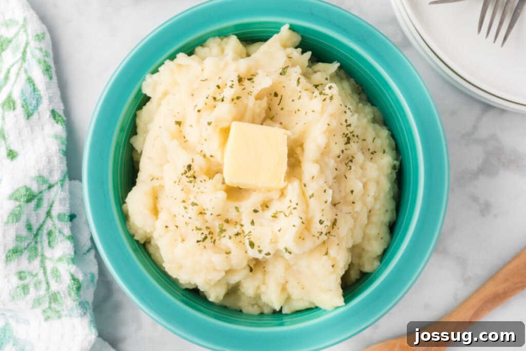 mashed potatoes in aqua bowl