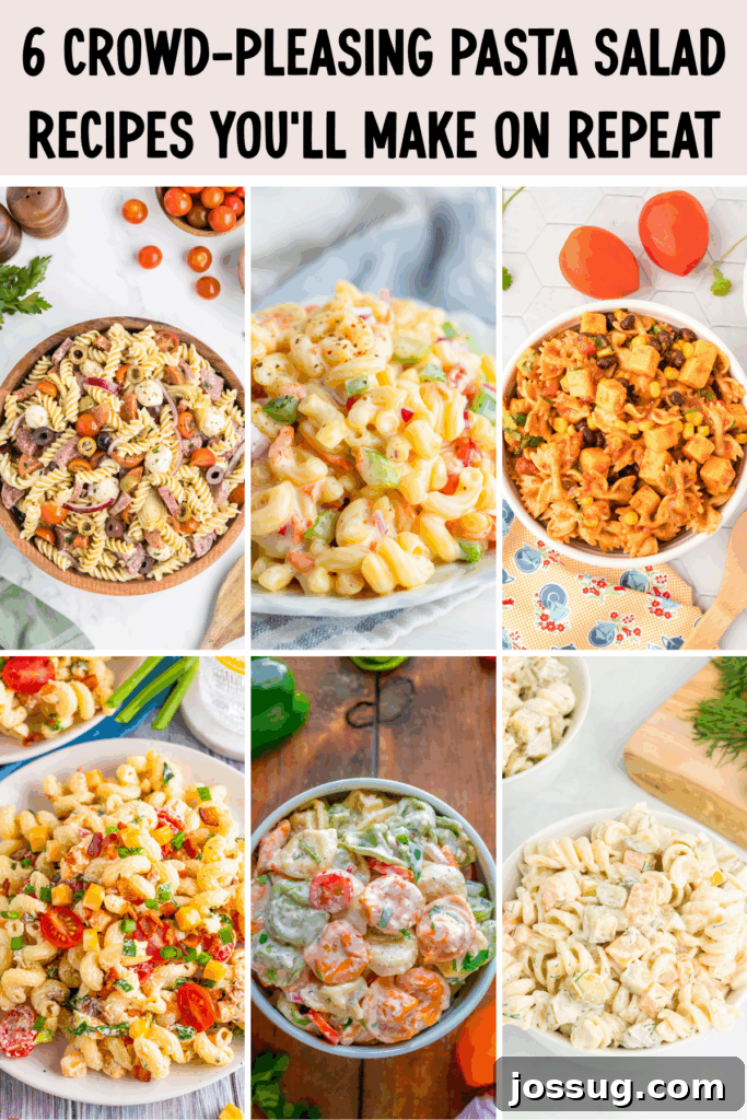 6 Go-To Pasta Salad Recipes Everyone Will Love 2 A vibrant assortment of pasta salads, perfect for summer gatherings