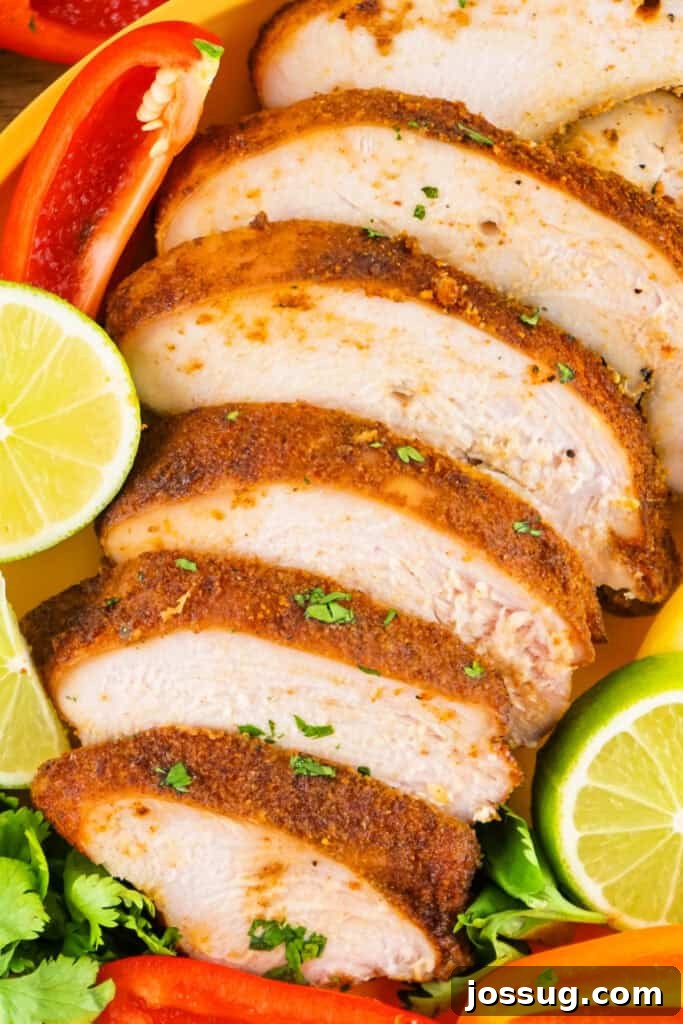 Sliced smoked turkey breast on a platter, garnished with lime and peppers