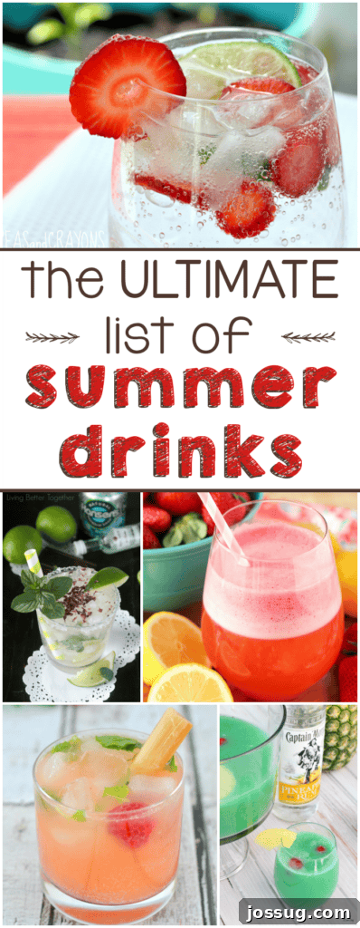 Summer Sippers' Guide 2 Collage of various summer drinks