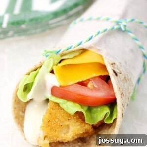 Crispy chicken strips, ready for assembly into delicious snack wraps.