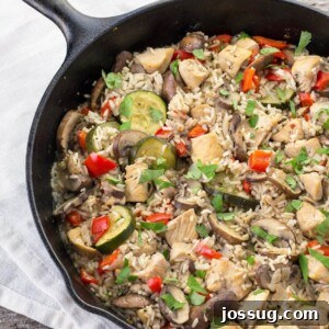 A full skillet of Italian Style Skillet Dinner