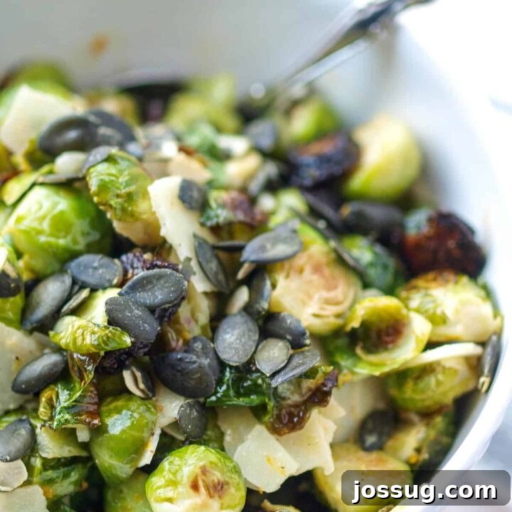 Healthy Roasted Brussels Sprouts with Figs, Manchego, & Pumpkin Seeds