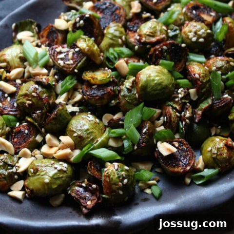 Maple Gochujang Roasted Brussels Sprouts (Sweet and Spicy)