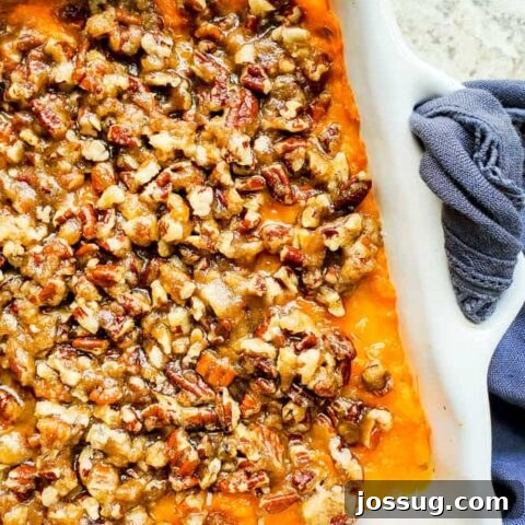 Southern Sweet Potato Casserole with Pecan Topping