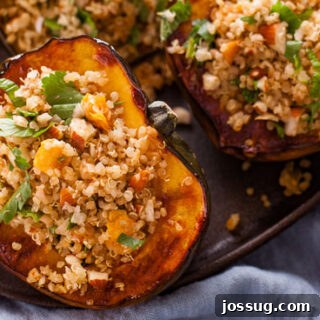 Quinoa Stuffed Squash with Almonds and Apricots (Vegan Main Course Option)