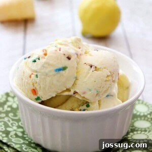 LEMON FUNFETTI ICE CREAM IN A BOWL