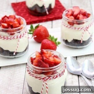 Dairy-Free Strawberry Brownie Trifle in a jar