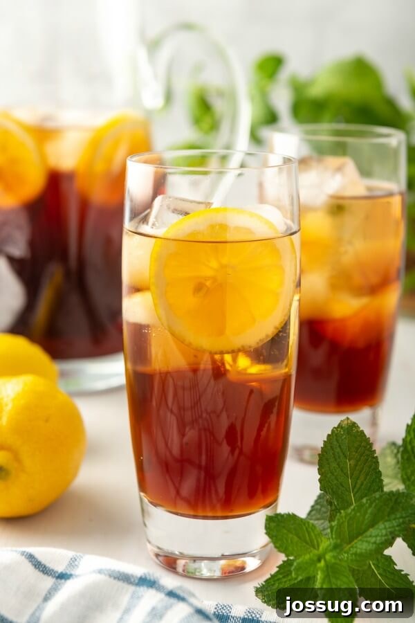 Southern Sweet Tea: Always Smooth and Sweet 2 cold glass of sweet iced tea with lemon