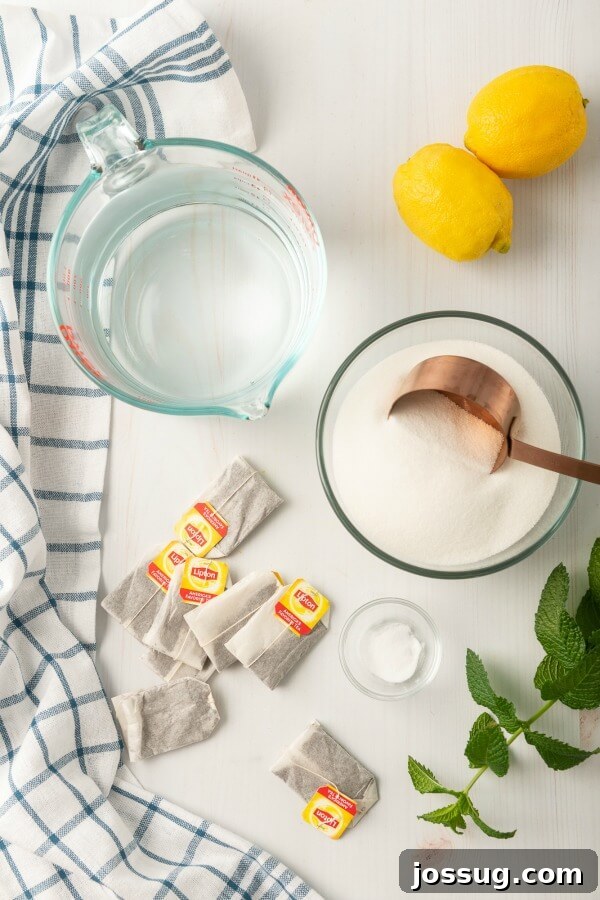 Southern Sweet Tea: Always Smooth and Sweet 4 ingredients needed to make sweet tea