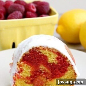 Raspberry Ripple Lemon Bundt Cake